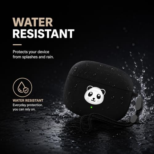 Image of Anvique Silicone Case for OnePlus Buds 4 Pro,Shockproof Protective Cover, Scratch Resistant, Lightweight, Precise Fit with Charging Access (Panda Lanyard)