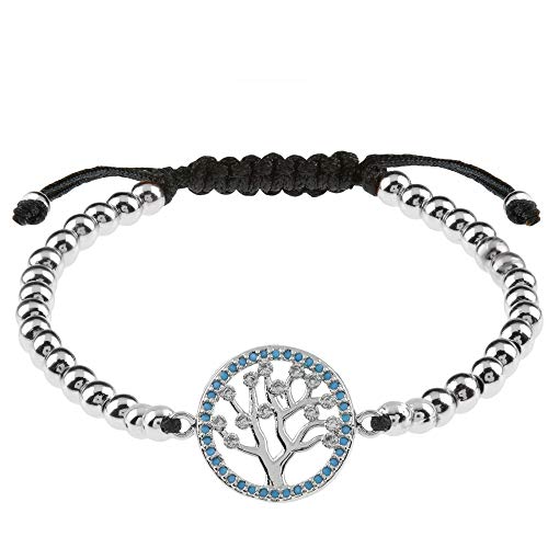 Styleziel 1855 - Pulsera para Mujer de Acero Inoxidable con circonitas y diseño de árbol de la Vida