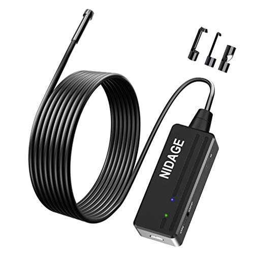 Wireless Endoscope, NIDAGE 5.5mm 2MP WiFi Borescope 1080P HD Semi-Rigid Snake Camera