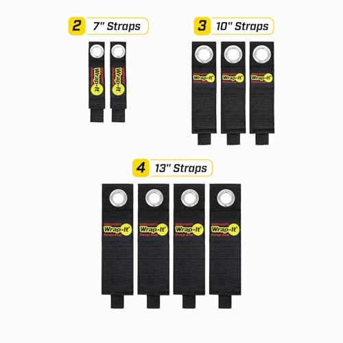 Heavy-Duty Wrap-It Storage Straps - Assorted 9-Pack - Extension Cord Hanger Cord Straps for Garage Storage and Organization