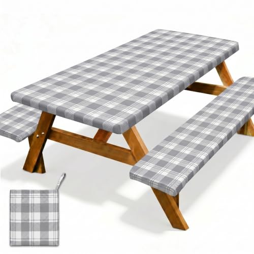 Joy Bubble 3 Piece Picnic Table Cover with Bench Covers, Camping Essentials by Joy Bubble - Used condition - US$13.71
