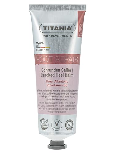 TITANIA Schrunden Salbe für rissige & trockene Füße – erste Ergebnisse nach 1 Woche, 25% Urea, Allantoin & Provitamin B5 – regenerierend & pflegend – Naturkosmetik, Vegan, mikroplastikfrei, 75 ml