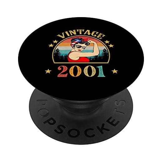 Regalo de cumpleaños 22 años para mujeres retro vintage 2001 PopSockets PopGrip Intercambiable
