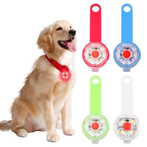 Lot de 4 lumières de sécurité Sporgo LED clignotantes pour chiens et chats - Rechargeable par USB - Lumière de sécurité LED - Pendentif pour chien -...