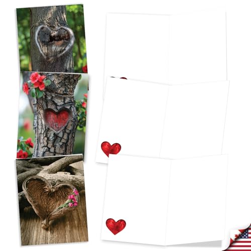 Image of The Best Card Company 20 Assorted Blank Notecards Box Set 4 x 5.12 Inch with Envelopes (10 Designs, 2 Each) Heartful Trees AM10542OCB-B2x10