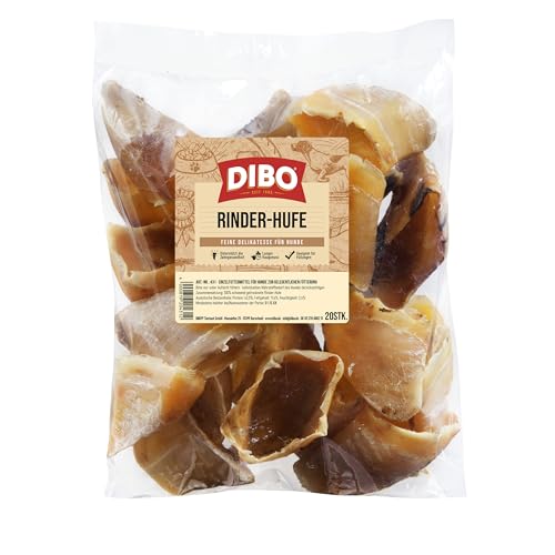 DIBO Rinderhufe, lose, 20 Stück-Beutel, der kleine Naturkau-Snack oder Leckerli für Zwischendurch, Hundefutter, Qualitätskauartikel ohne Chemie