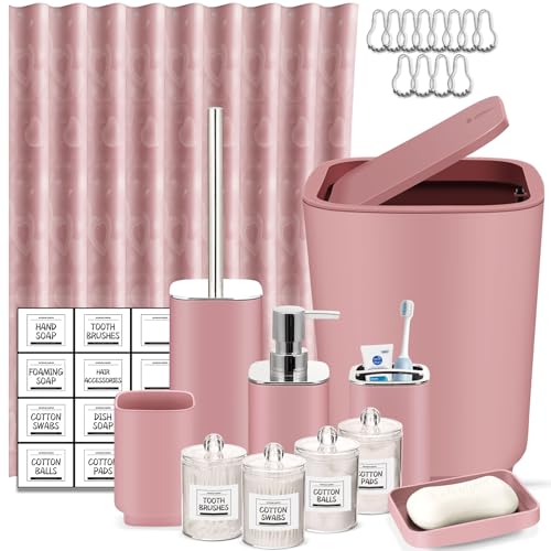 24PCS Pink Bathroom Accessories Set