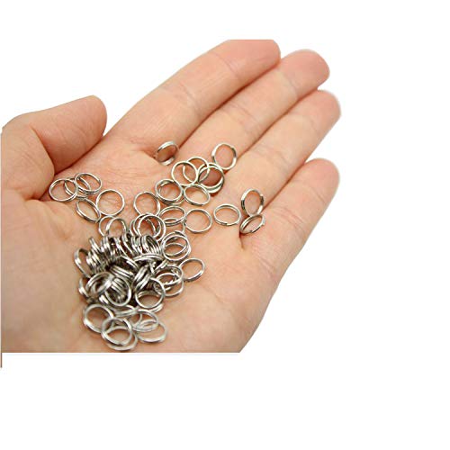 HUIHUIBAO 200 Pieces 8mm Metal Split Rings Nickel Plated Small Key Chain Ring Part for Ornament Crafts and Jewelry Making,Silver - Image 2