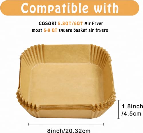 Image of 125Pcs Air Fryer Liners Disposable Parchment Paper for COSORI Air Fryer 6Qt