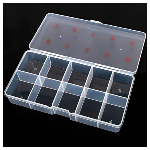 0-9 Sizes Empty Nail Tips Art Tip Storage Organizer Box Case, Clear Plastic Storage Case Container Nail Box with 10 sections For False Nail Tips,Jewelry, Nail Accessories