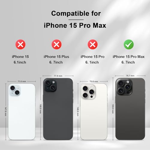 Image of Jasonyu Flip Wallet Case for iPhone 15 Pro Max,Black