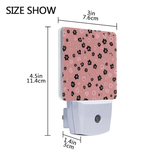 Lámpara nocturna LED sensor con flores color rosa vibrante miniatura 3