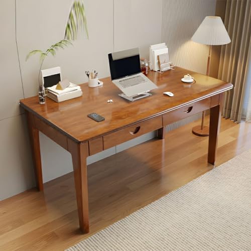 ALEEIK Computer Desk, Natural Bamboo Study Student Writing Desk With 2 Drawers And Storage Shelves Modern Simple Style Desk For Home Office(31 Inch, Natural - View #10