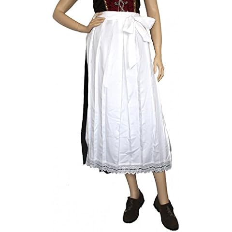 German Wear Lange Dirndlschürze Trachtenschürze schürze lang Dirndl Dirndel Weiß, Größe:42-44 Cover