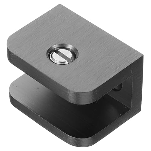 COOLHIYA Glass Shelf Clamp No Drill Fixed Bracket Clip for Glass Panels for Bookshelves and Cabinets Smooth Edges Durable Copper Construction for Garages and Tool Rooms