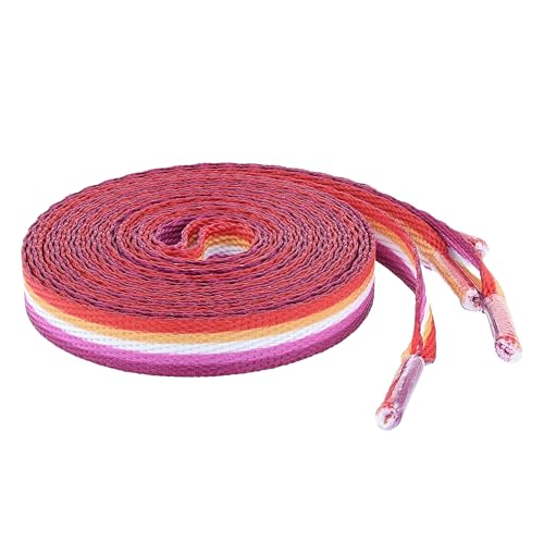 Lesbian Sunset Flag Striped Shoelaces - LGBTQ Accessories for Sneakers Boots Shoes and More! 1 Pair