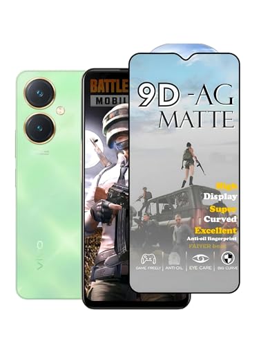 Image of Premium Tempered Glass for Vivo y27 5g (matte finish glass, Pack of 1) Full Screen Coverage gaming matte Screen Protector Guard (VIVO Y27 5G)