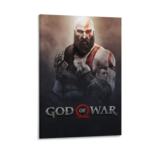 YHNNH Póster retro de God of Warpara pared, estilo clásico, decoración perfecta para biblioteca, bar o cine en casa, 50 x 75 cm, estilo marco