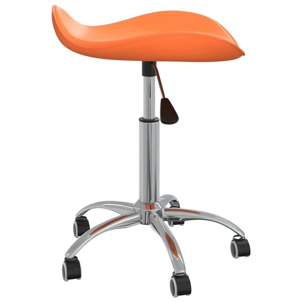 Friseur Rollhocker Kunstleder Orange, höhenverstellbar, drehbar, mit 5 Rollen, 44x44x46-57 cm, ergonomisch für Salon, Frisierstuhl, Kosmetik, Barber, Arbeitsstuhl