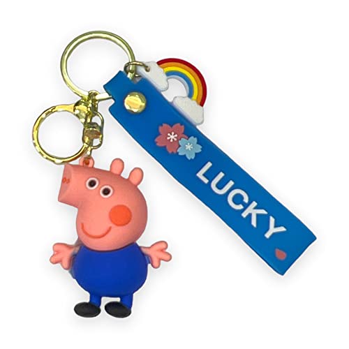 Image of AUGEN Peppa Pig 2 Action Figure Keychain Limited Edition for Car, Decoration, Cake, Office Desk & Study Table (Pack of 1)