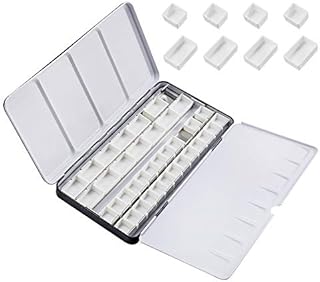 PandaHall Empty Watercolor Tins with 42 Half Pans, 24 Full Pans Large Watercolor Palette Box Metal Tin Palette Paint Case for Artist Student Travel Watercolor Set with Watercolor Paints