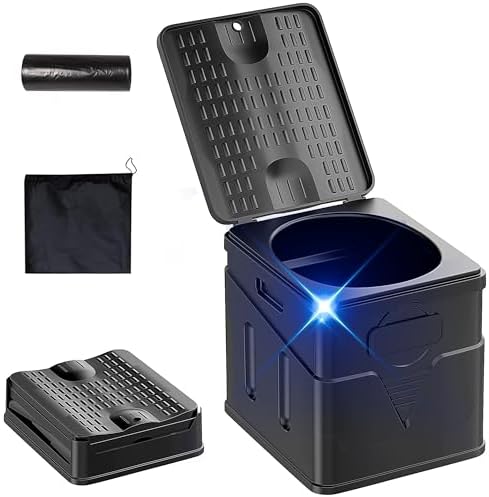 Portable Toilet,Camping Toilet Have Small Foldable Size. It is Compact Portable Toilet for Adults and Children. Suitable for Cars, Hiking, Beaches and Camping