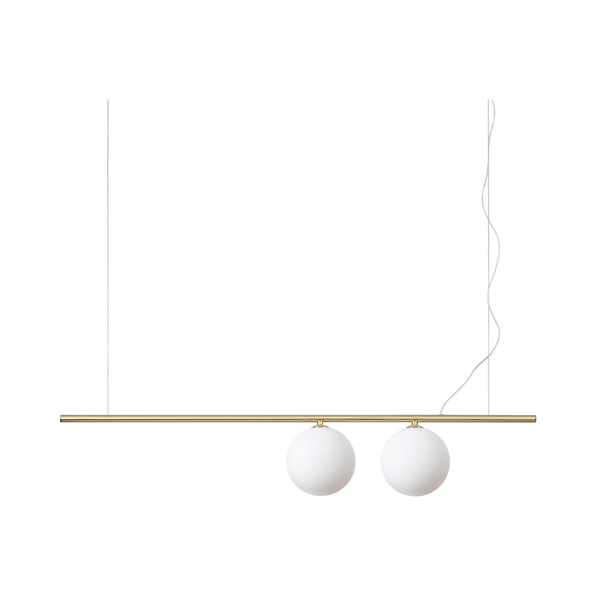 Ideal Lux Weiß Perline Pendelleuchte Mit 2 Leuchtstäben Aus Messing