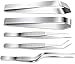 Ensemble de 5 pincettes en acier inoxydable,3pcs Pince à Barbecue,Pince de Cuisine,16 cm,2 pièces Professionnel Pince à arêtes ​Poisson,Pince de Cuisine,12cm,pour enlever les arêtes de poisson