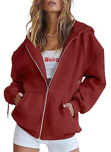 Image of PRETTYGARDEN Women's Fall Zip Up Hoodies Sweatshirts