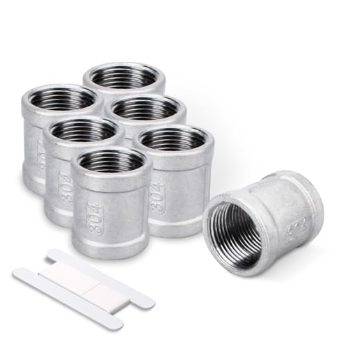 BWINTECH 7PCS 304 Stainless Steel Cast Pipe Fitting for Pipe Connecting, Coupling, 1