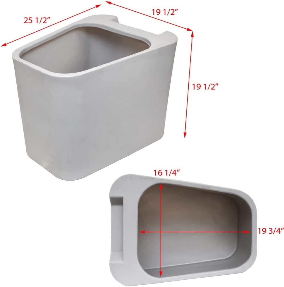Marine Boat Livewell Tank | 25 Gallon 25 1/2 x 19 1/2 Inch Gray Poly
