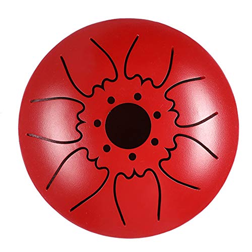 Steel Tongue Drum 5 pulgadas 7 notas rojo