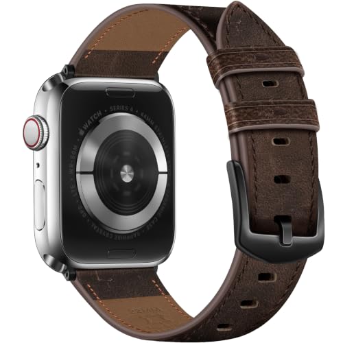 Image of Genuine Leather Watch Band Men Compatible with Apple Watch
