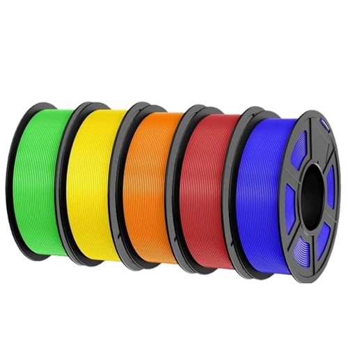 Compatible for SUNLU 5 Rolls Mix-Color PLA Plus 2.0 Filament, 1.75mm 1KG Neatly Wound for FDM Printers