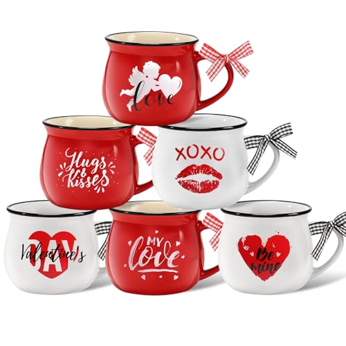 Willinglong 6 Pcs Valentine's Day Mugs 12 oz...
