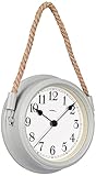Technoline Lifestyle Wanduhr WT 7130, Dekorative Wanduhr, Nostalgie, Maritim, mit Kordel, grau, 22 cm