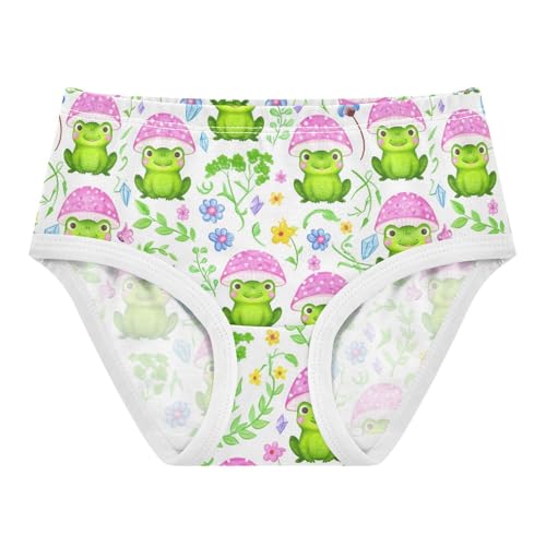 Joisal Cotton Girls Underwear Toddlers Cute Green Frogs Pink Mushroom Little Girl Panties Florals Briefs Undies Kids 2t