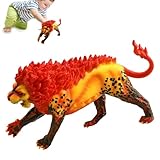 QWEPU Le&oacute;n de Fuego, le&oacute;n m&iacute;tico,Modelo Warcraft mitos Occidentales,Figuras Adornos Figura de Acci&oacute;n- Regalo de cumplea&ntilde;os para ni&ntilde;os -(18 * 7 *...