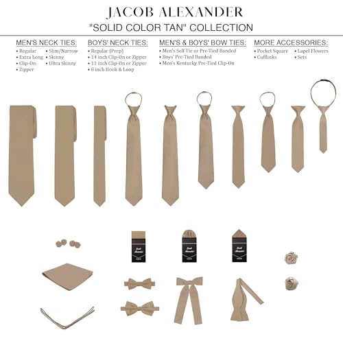 Image of Jacob Alexander Men's Skinny Width 2 inch Solid Color Tie