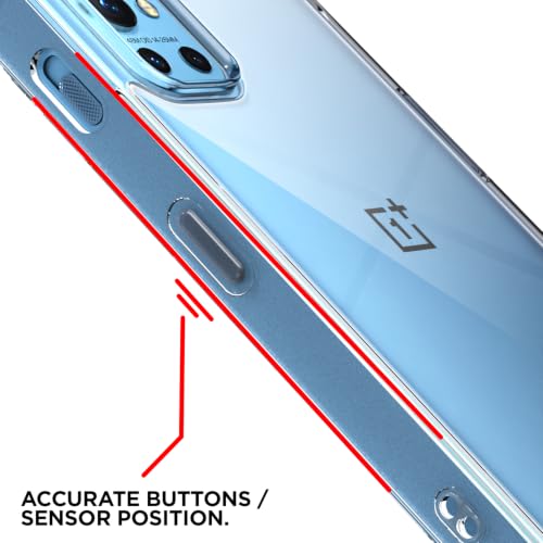 Image of Outlouders Back Cover for Oneplus 9R / 8T Clear Transparent PC + TPU Bumper Case with Raised Edges for Shockproof Protection (Transparent)