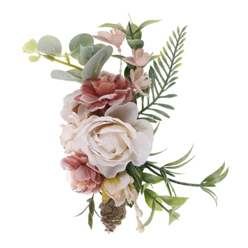 CHICAMPERA 白パール花飾り婚礼羽毛ヘアコーム 結婚式用ブライダルヘアピース レディース用洗練されたヘッドピース 婚礼花嫁アクセサリー