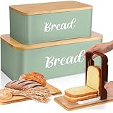 Photo Gallery teenyyou set di 2 scatole per il pane extra large con affettatrice, contenitore in metallo per il pane in fattoria, con coperchi in bambù, set di contenitori per il pane multi-dimensione, per piano di Photo Gallery teenyyou set di 2 scatole per il pane extra large con affettatrice, contenitore in metallo per il pane in fattoria, con coperchi in bambù, set di contenitori per il pane multi-dimensione, per piano di