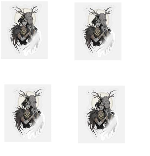 Pack of 4-3 Inch Stickers - Witcher on Sticker - Waterproof Vinyl Sticker Decal – Ideal for Car, Laptop, Phone, Skateboard, Windows & More