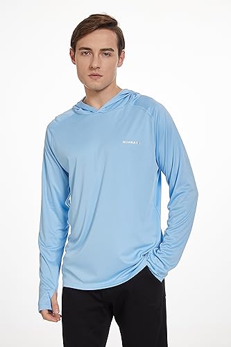 UPF 50+ Fishing Shirts for Men Long Sleeve UV Sun Protection Hoodie with Mask/Non-Mask Outdoor Hiking Shirts3