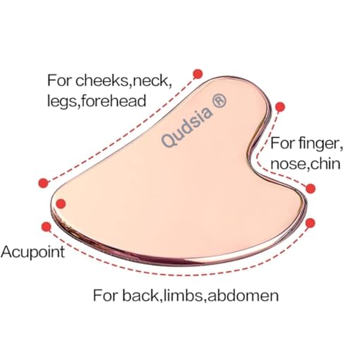 Image of Pure Copper Gua Sha Scraping Tool | Heart Shape Face, Neck and Body Massager Board for Soothing, Cooling & Skin Therapy