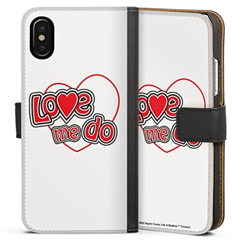 DeinDesign Etui Compatible avec Apple iPhone X Etui Folio Etui magnetique Love Me Do The Beatles Musique - Les Beatles, Paul McCartney, John Lennon, RIngo Starr, George Harrison DeinDesign Etui Compatible avec Apple iPhone X Etui Folio Etui magnetique Love Me Do The Beatles Musique