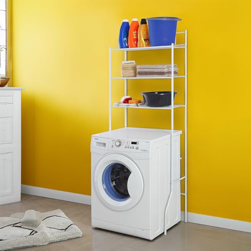 Inbagno Scaffale Sopralavatrice L.66 cm 3 Ripiani in Acciaio Bianco Salvaspazio in Kit di Montaggio