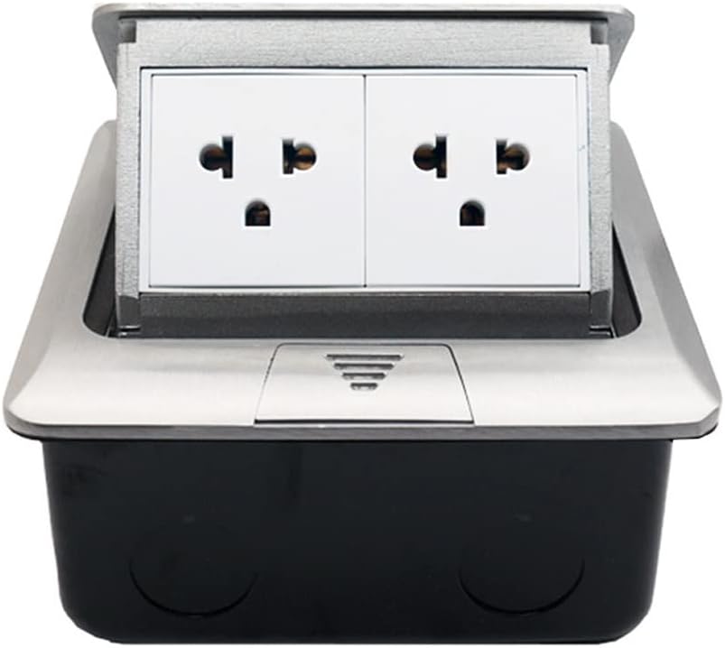 Aluminum Panel -Up Floor Socket White Wall Inset with Port Screw Type Power Socket(E)