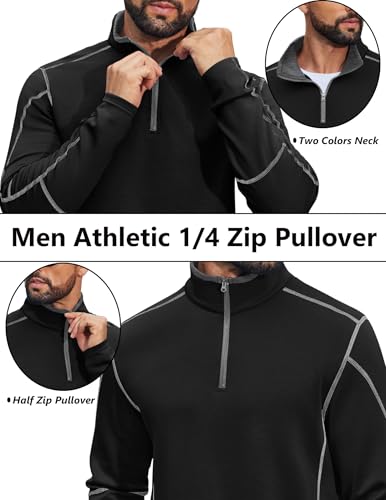 COOFANDY Men's Athletic Quarter Zip Up Pullover Long Sleeve Running Shirt 1/4 Zip Fall Active Sport Workout Golf Sweatshirt3