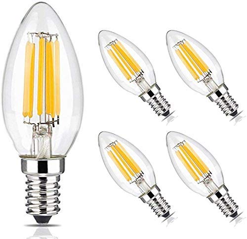 BRIMAX Bombillas E14, 6W (Equivalente a 60W), Color Blanco Cálido 2700K, 580 lúmenes, Bombilla Retro Vintage, 5 Unidades